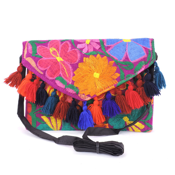 Handmade Boho Crossbody Purse Tassel Embroidered - Picture 3 of 3